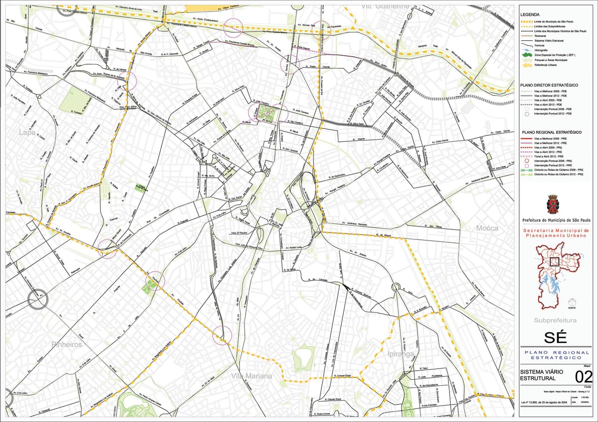 Mappa di Sé São Paulo - Strade