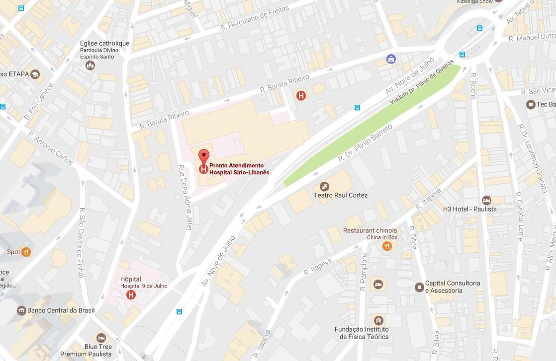 Mappa di Sírio-Libanês ospedale