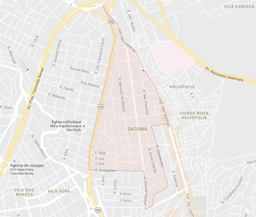 Mappa di Sacomã São Paulo