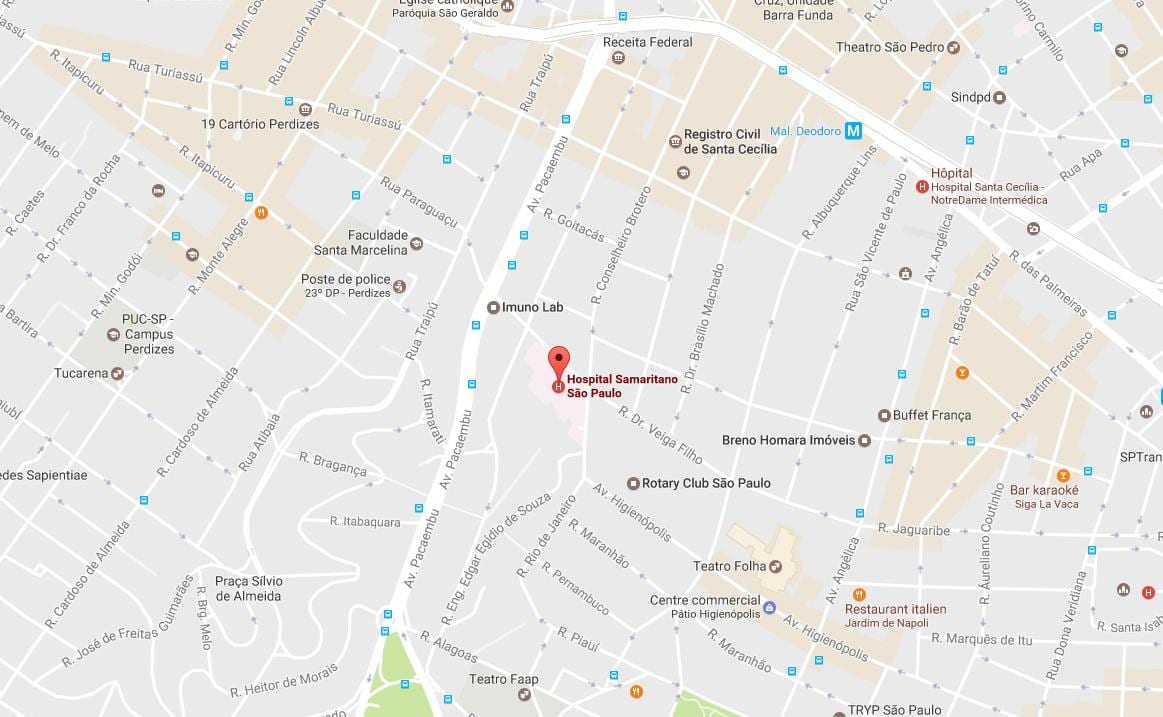 Mappa del Samaritano São Paulo ospedale