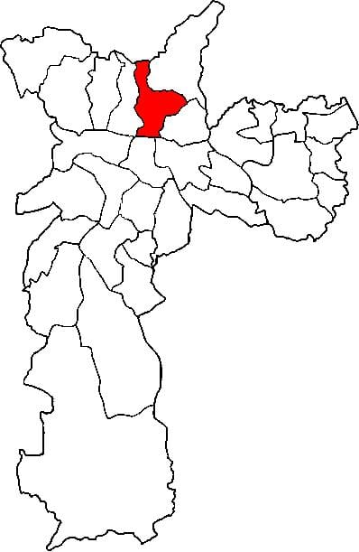 Mappa di Santana sub-prefettura di São Paulo