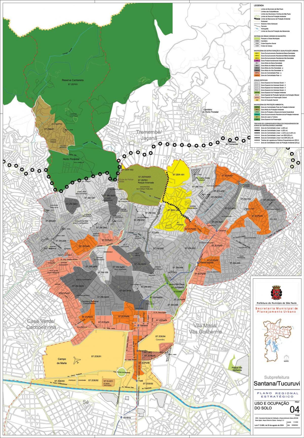 Mappa di Santana São Paulo - Occupazione del suolo