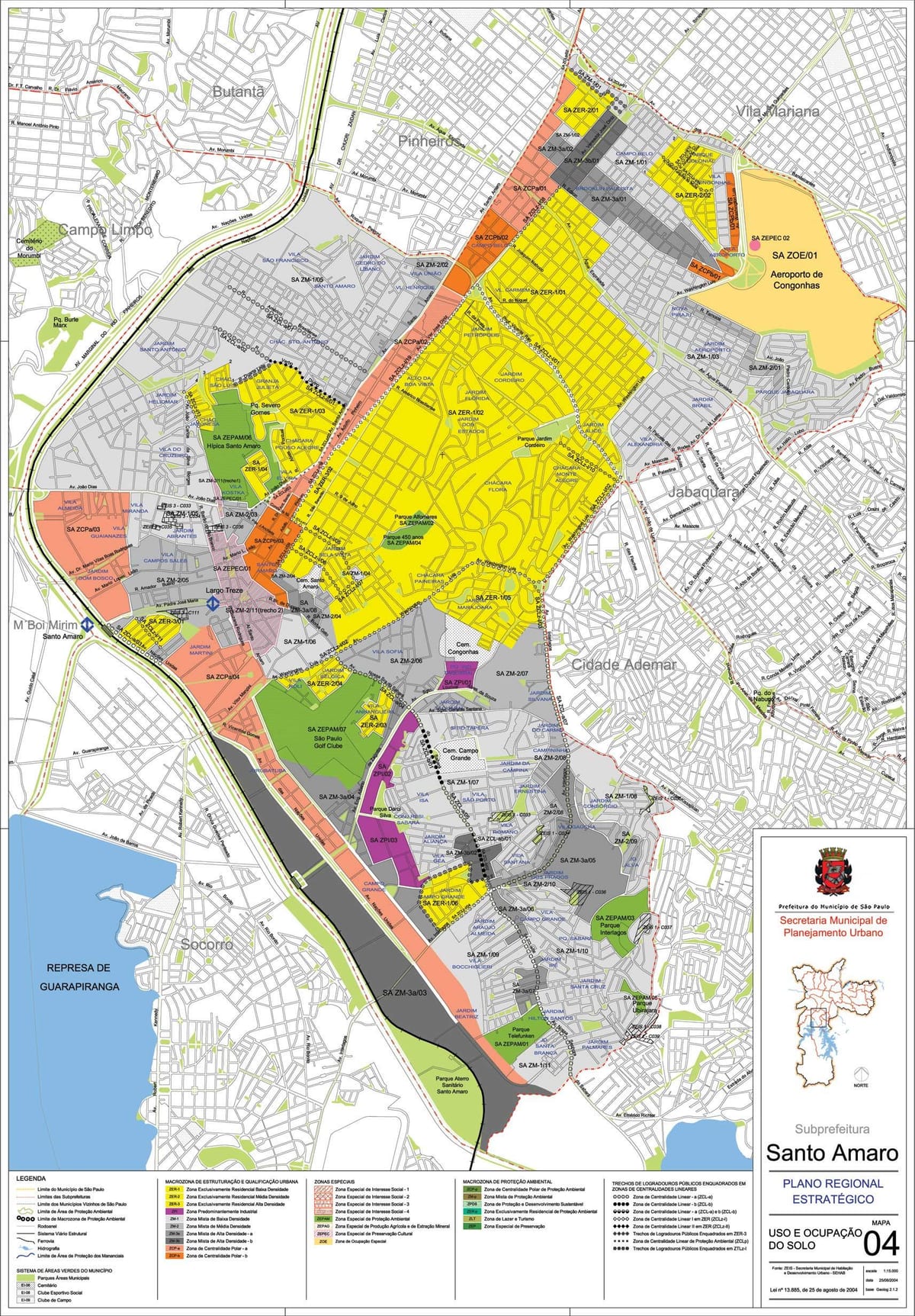 Mappa di Santo Amaro São Paulo - Occupazione del suolo