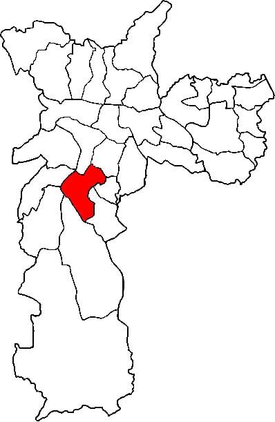 Mappa di Santo Amaro sub-prefettura di São Paulo