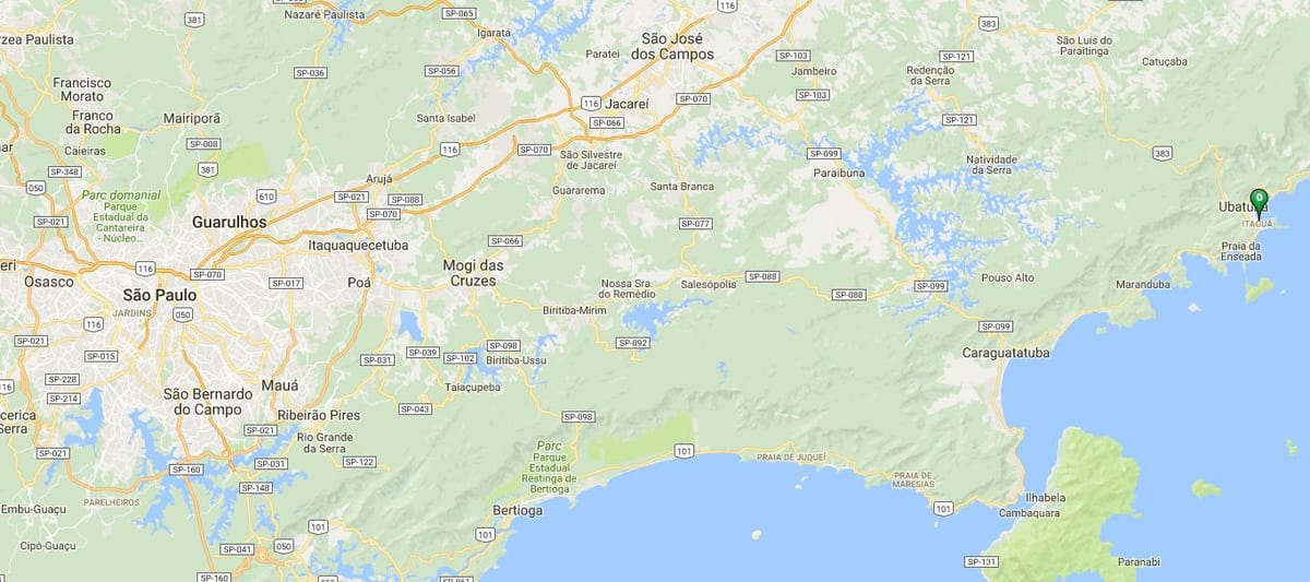 Mappa di spiaggia di Itaguá