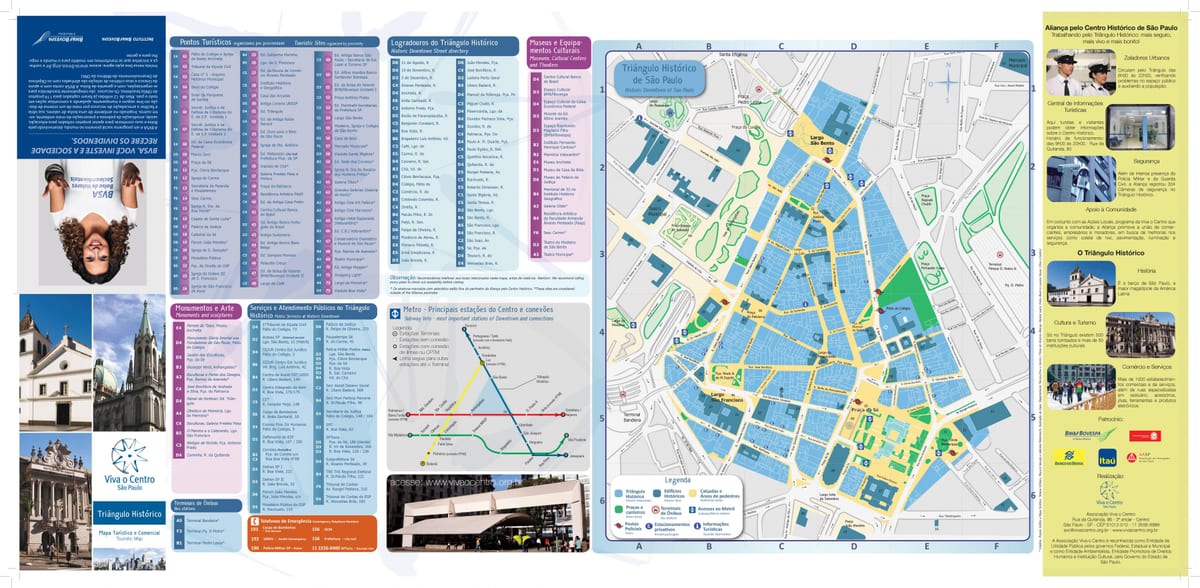 Mappa del centro storico di triangolo São Paulo