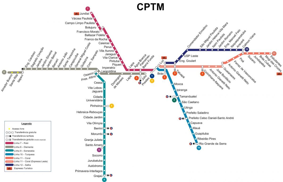 Mappa di São Paulo CPTM