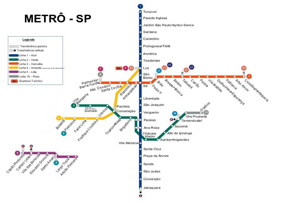 Mappa di São Paulo metro