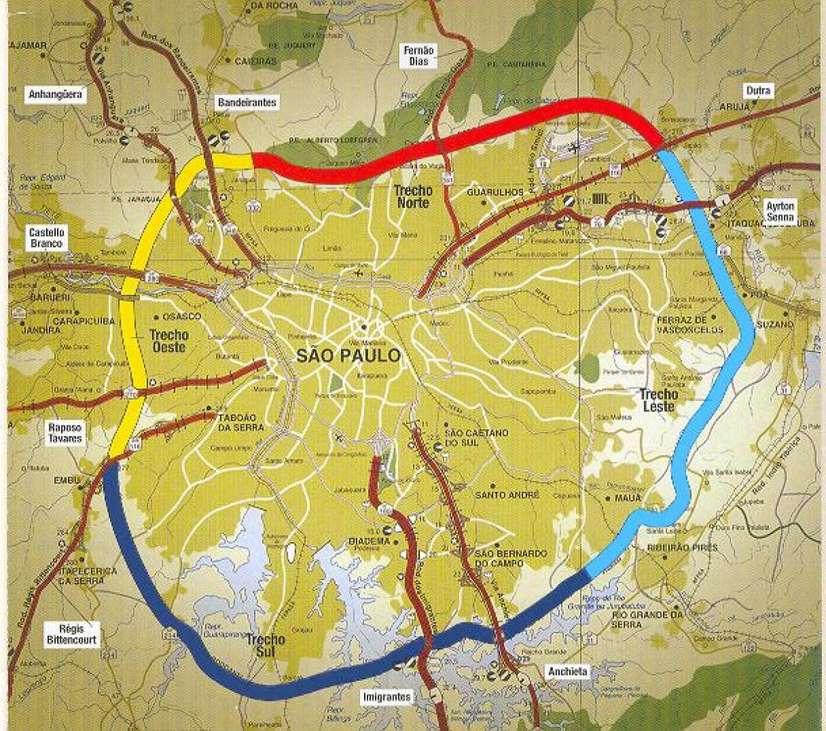 Mappa di São Paulo tangenziale