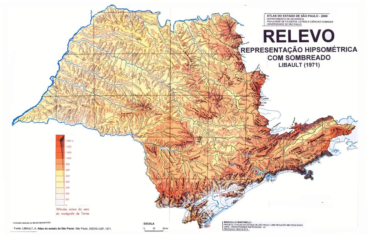 Mappa topografica di São Paulo