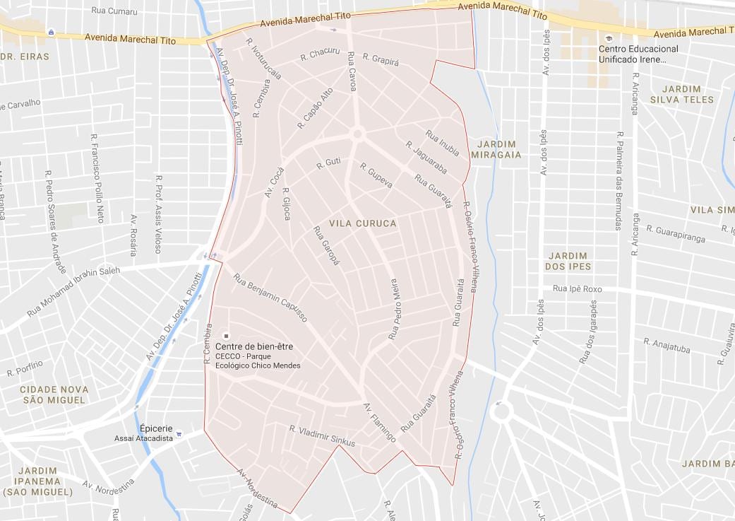 Mappa di Vila Curuçá São Paulo