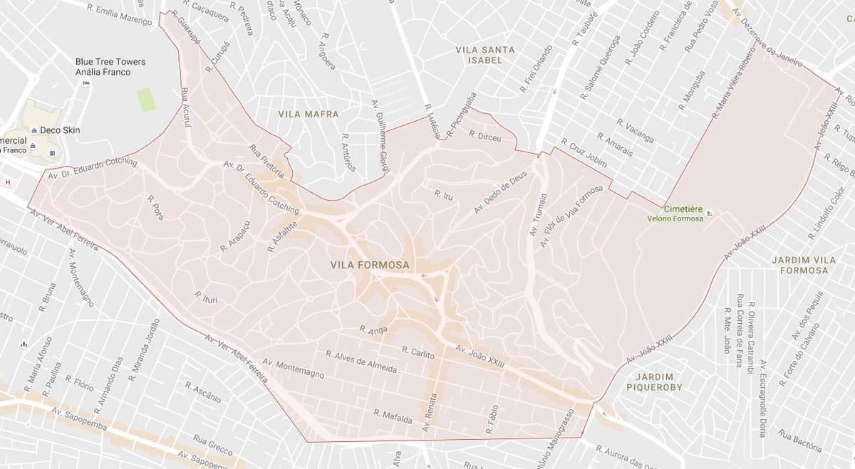 Mappa di Vila Formosa São Paulo