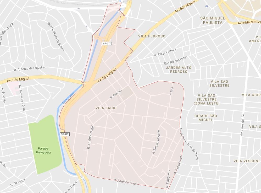 Mappa di Vila Jacuí São Paulo