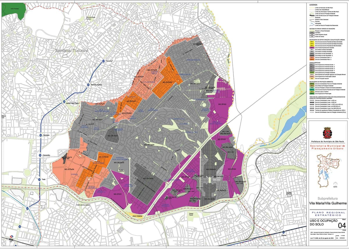 Mappa di Vila Maria São Paulo - Occupazione del suolo