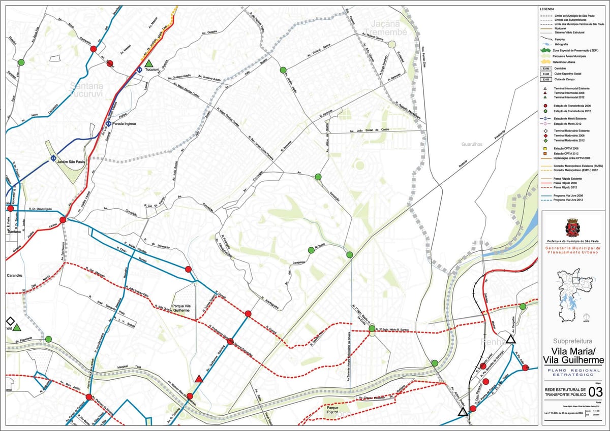Mappa di Vila Maria São Paulo - trasporti Pubblici