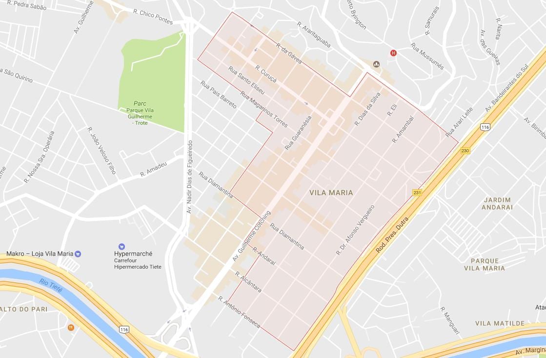 Mappa di Vila Maria São Paulo