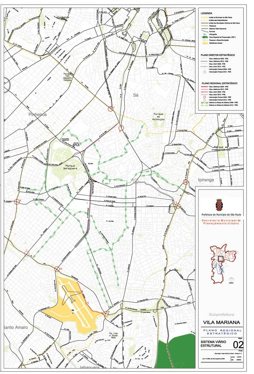Mappa di Vila Mariana, São Paulo - Strade