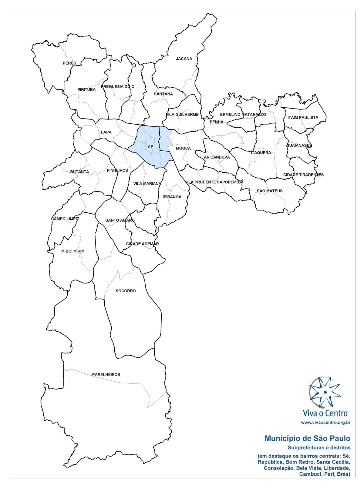 Mappa della zona di São Paulo