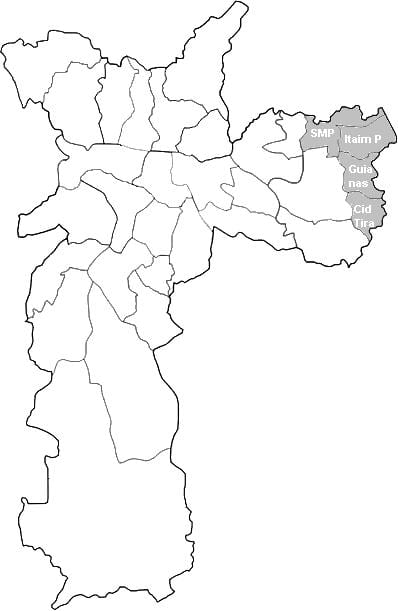 Mappa della zona Leste 2 São Paulo