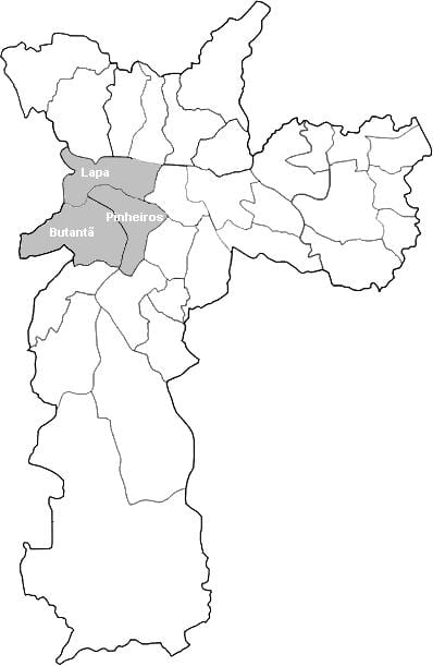Mappa della zona Oeste São Paulo