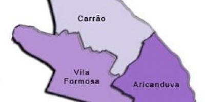 Mappa di Aricanduva-Vila Formosa sub-prefettura