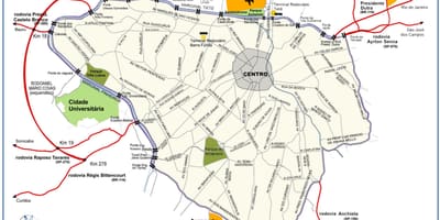La mappa di un grande centro di São Paulo