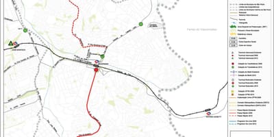 Mappa di Guaianases São Paulo - trasporti Pubblici