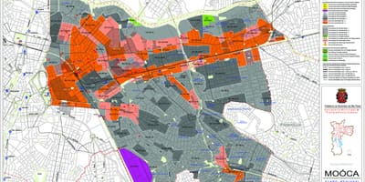 Mappa di Mooca São Paulo - Occupazione del suolo