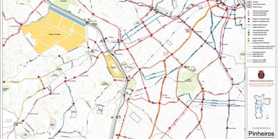 Mappa di São Paulo Pinheiros - trasporti Pubblici