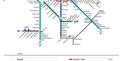 Mappa di São Paulo CPTM trasporto