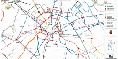 Mappa di Sé São Paulo - trasporti Pubblici