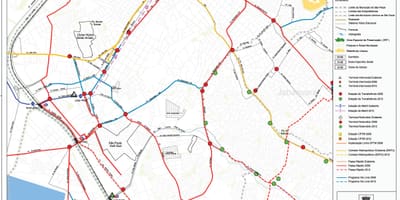 Mappa di Santo Amaro São Paulo - trasporti Pubblici