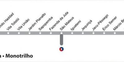 Mappa di São Paulo metro - Linea 15 - Argento