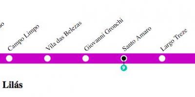 Mappa di São Paulo metro - Linea 5 - Lilla