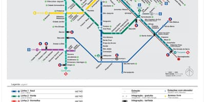La mappa dei trasporti di São Paulo - EMTU/SP - metropolitana - CPTM