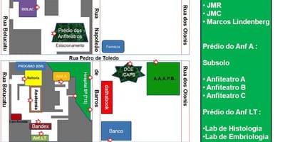 Mappa di università federale di São Paulo - UNIFESP